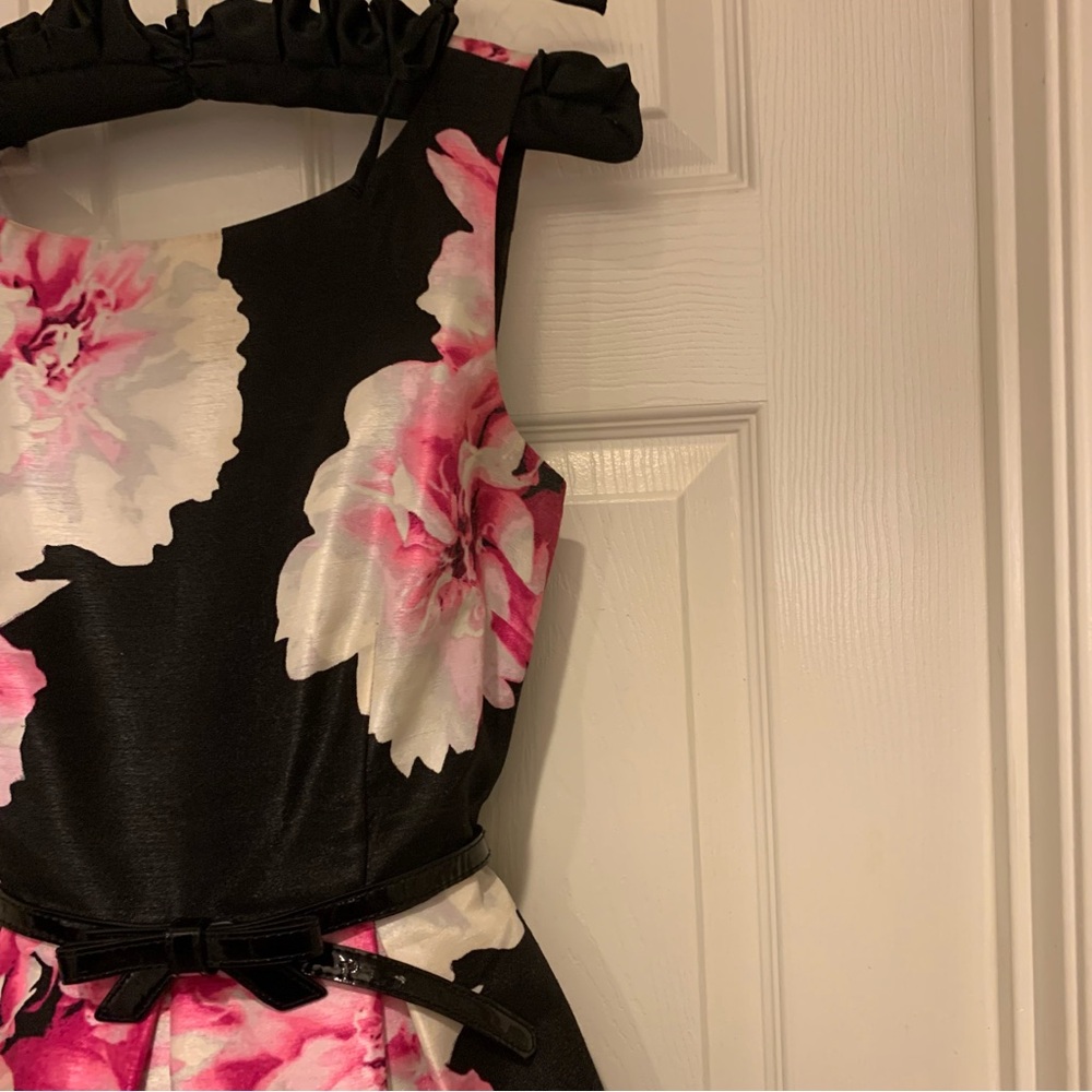 Floral Pink and Black Women’s Dress - Picture 4 of 9